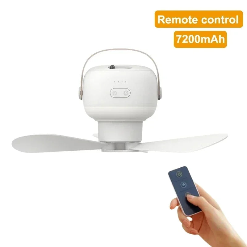 Zefyr Portable Hanging Ceiling Fan with Remote & LED Light