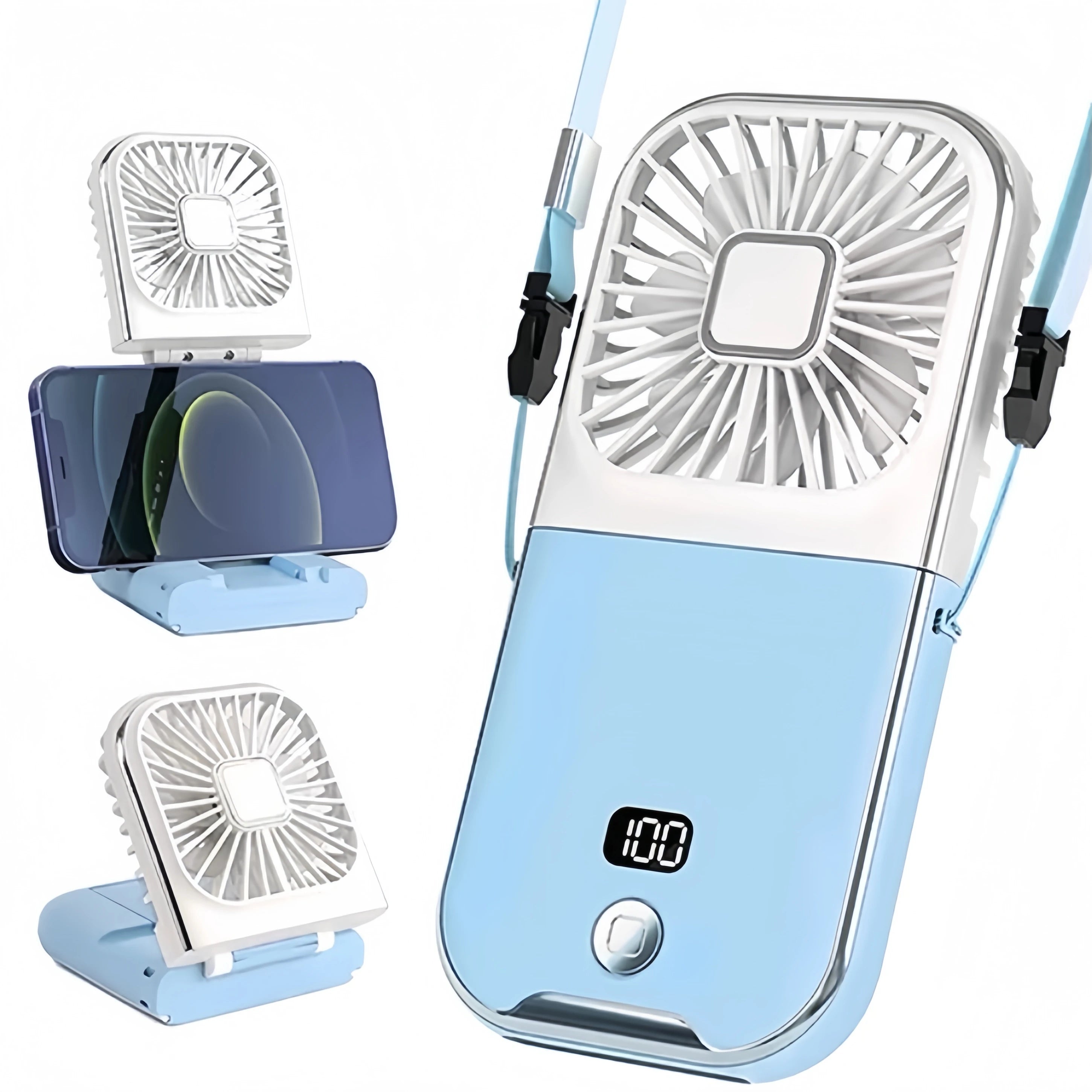 Zefyr Foldable 5-in-1 Mini Neck Fan with Digital Display