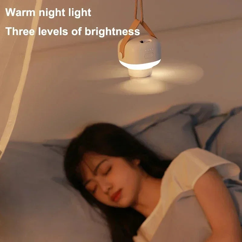 Zefyr Portable Hanging Ceiling Fan with Remote & LED Light