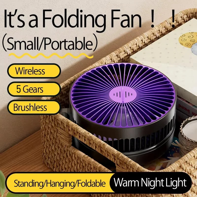 Zefyr 3-in-1 Foldable Desk Fan with Night Light (5000mAh)
