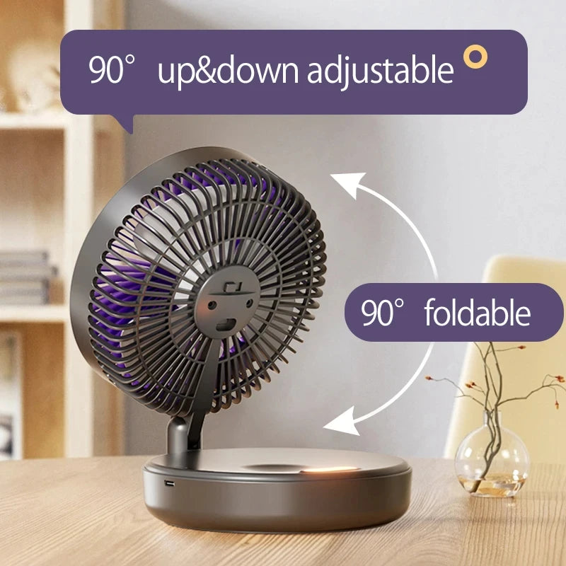 Zefyr 3-in-1 Foldable Desk Fan with Night Light (5000mAh)