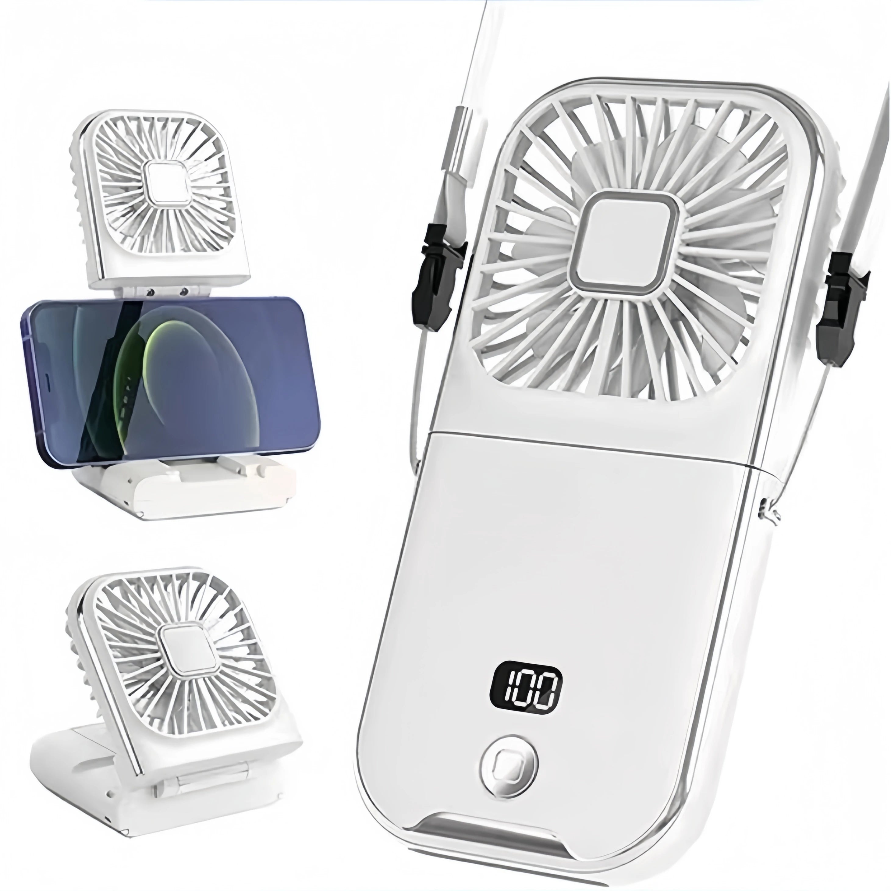 Zefyr Foldable 5-in-1 Mini Neck Fan with Digital Display